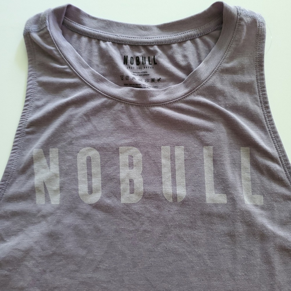 NOBULL Lavender Gray Logo Tank Top